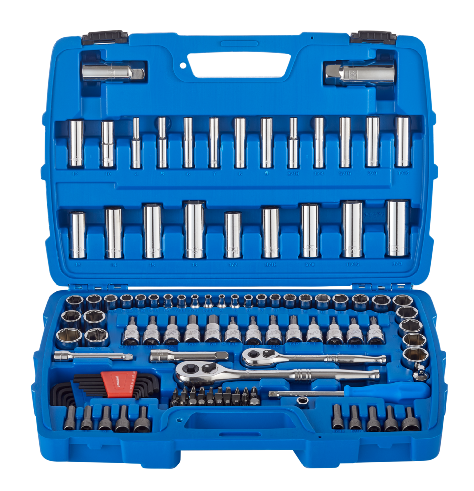 Socket Set, 128-pc, SAE / Metric, CRV, Nickel-Chrome Plating E4R6 - product image 3