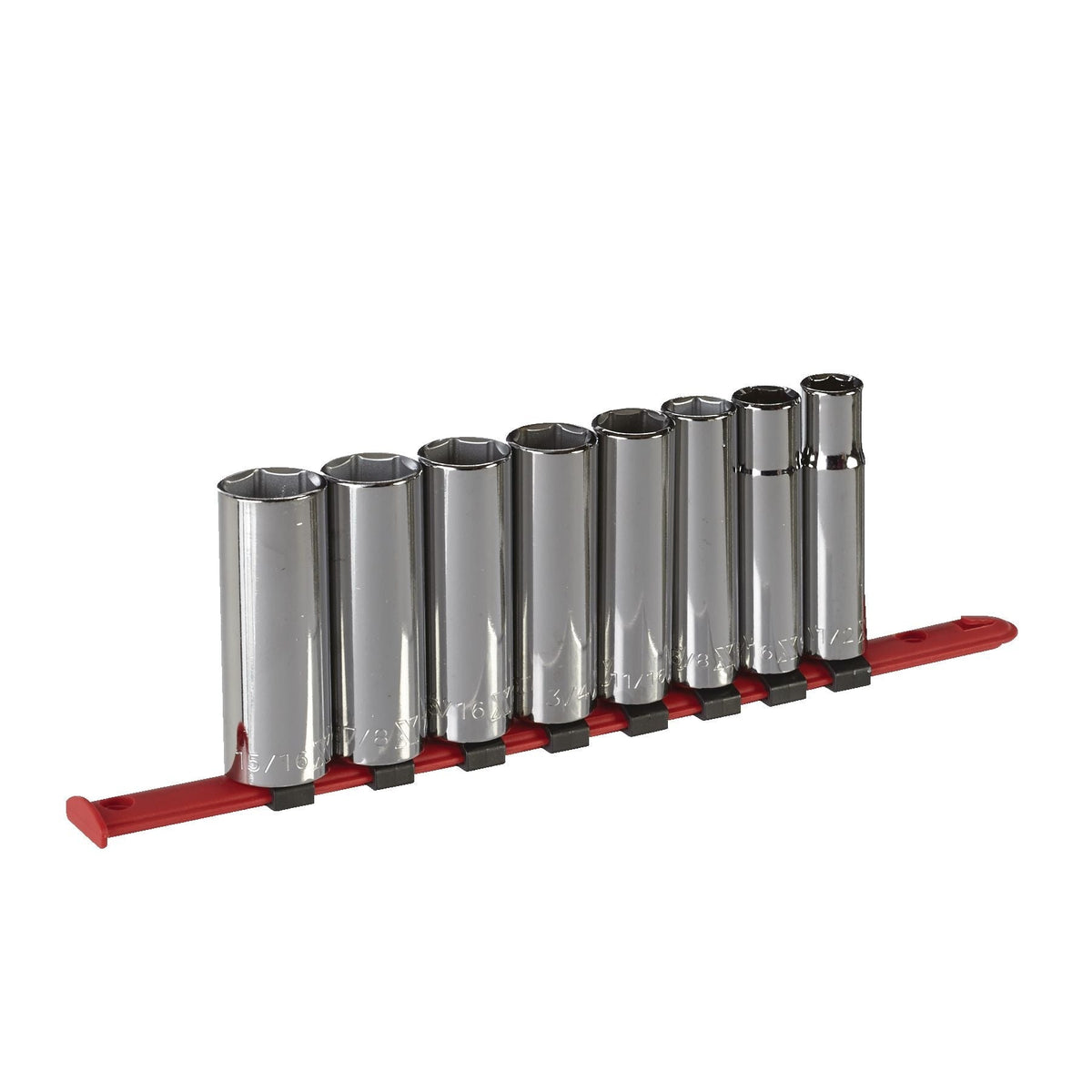 1/2-in Drive 6 Pt. Deep Socket Set, SAE, Nickel-Chrome Plating, 8-pc J4R7 - product image 1