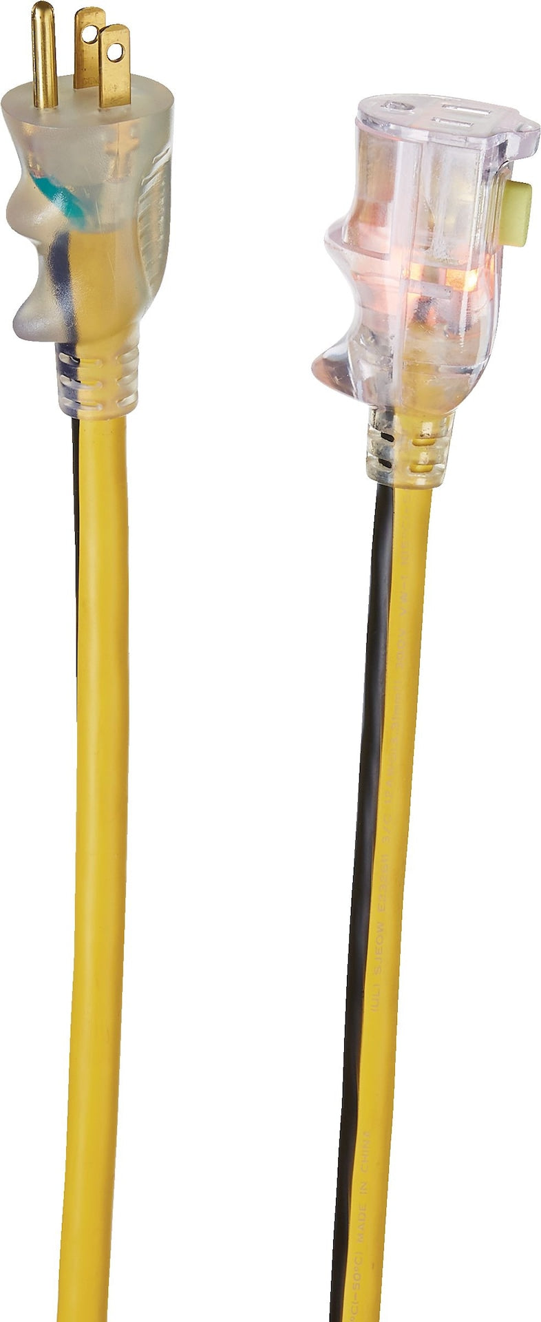 25-ft 12/3 Outdoor Extension Cord with Grounded Outlet, Lighted End and Locking Connector, Yellow/Black T8P4 - product image 4
