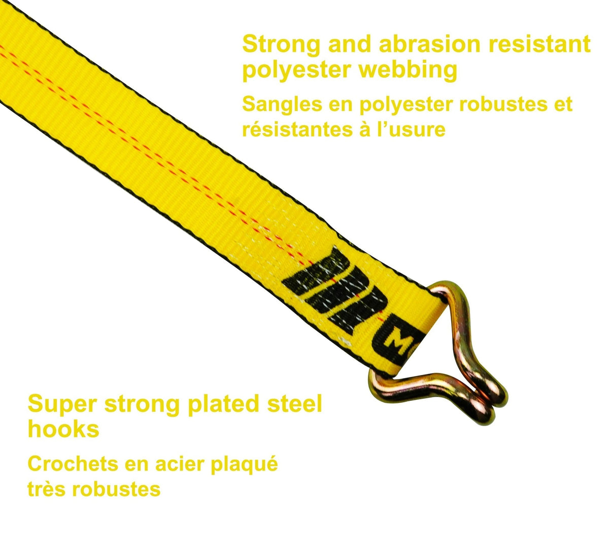 10,000-lb Ratchet Tie Down Strap, Abrasion Resistant, 2-in x 27-ft D2V9 - product image 3