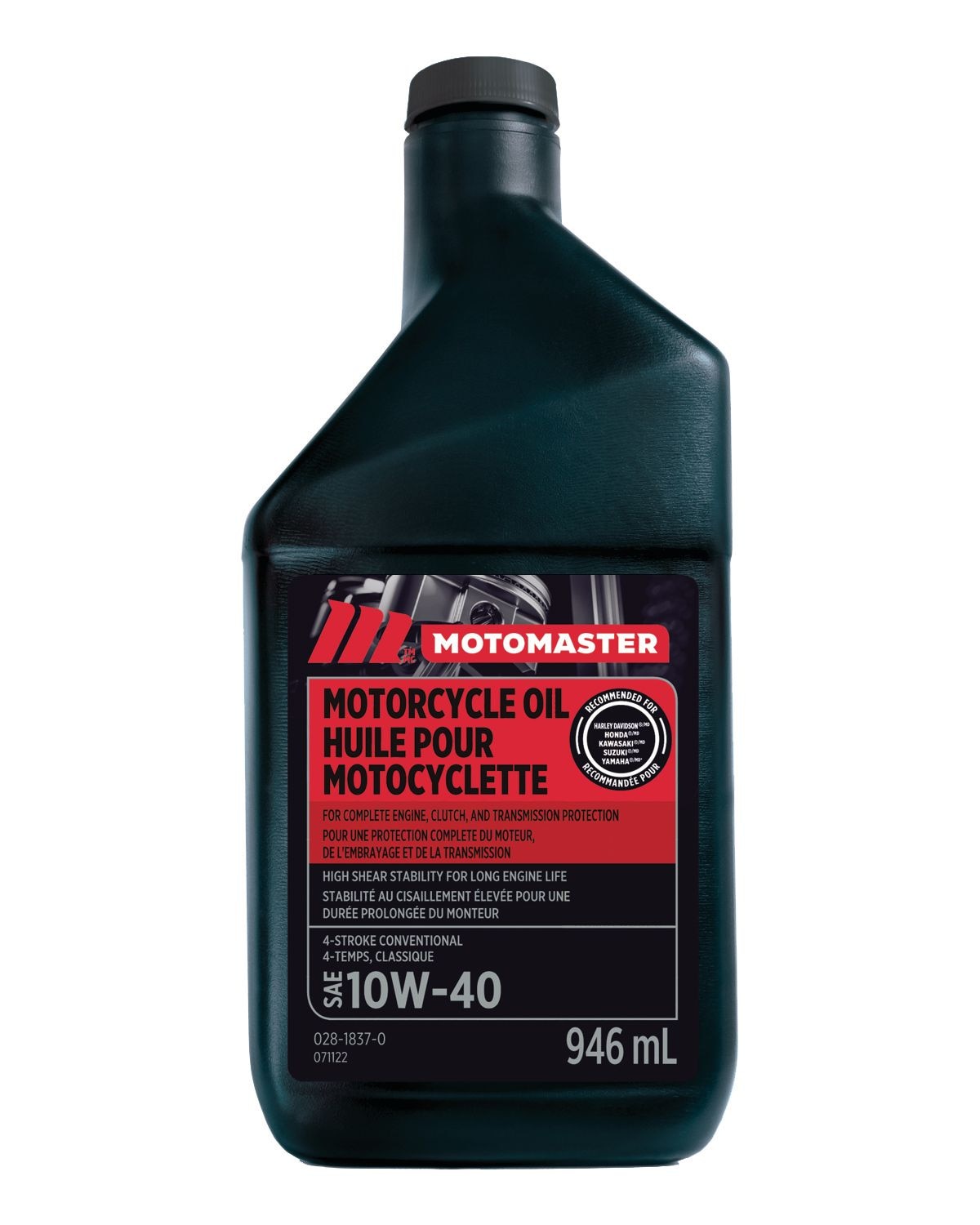 10W40 4-Stroke Motorcycle Oil, 946-mL I4S4 - product image 1