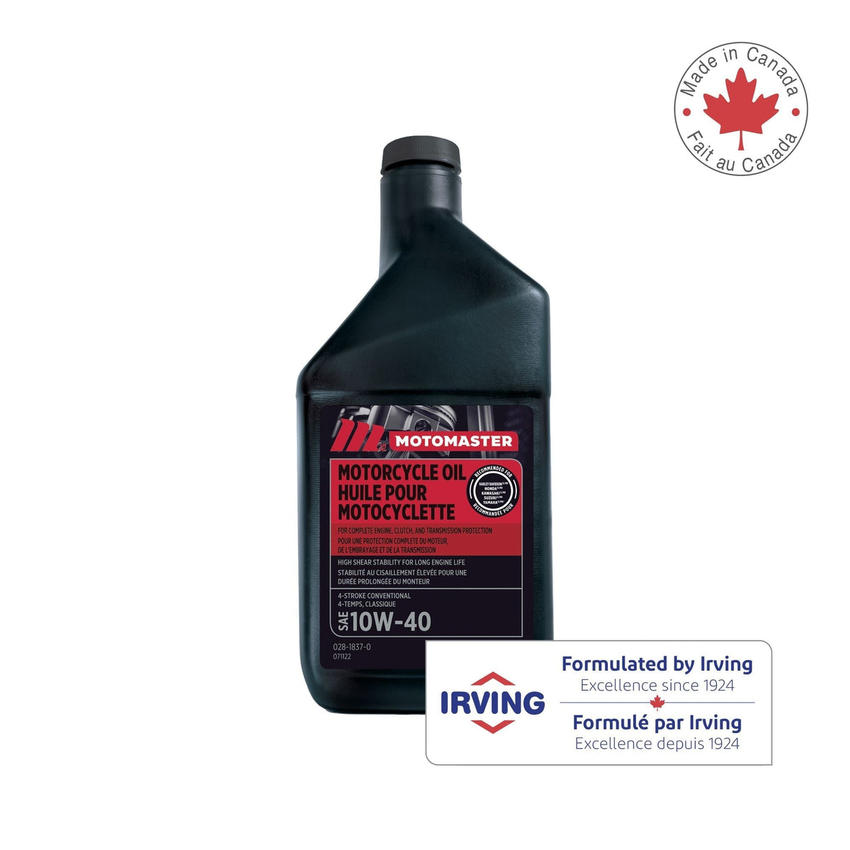 10W40 4-Stroke Motorcycle Oil, 946-mL I4S4 - product image 2
