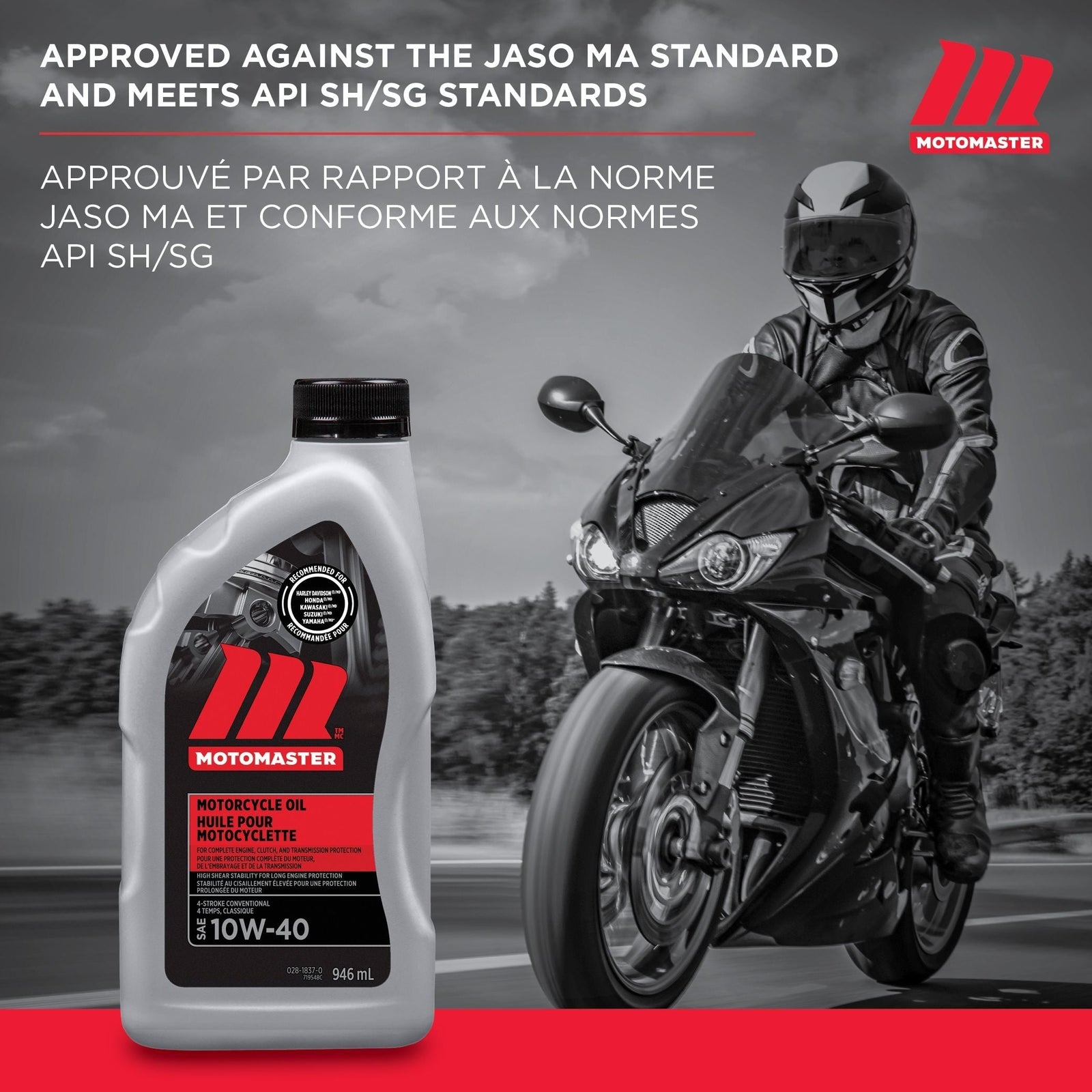 10W40 4-Stroke Motorcycle Oil, 946-mL I4S4 - product image 3