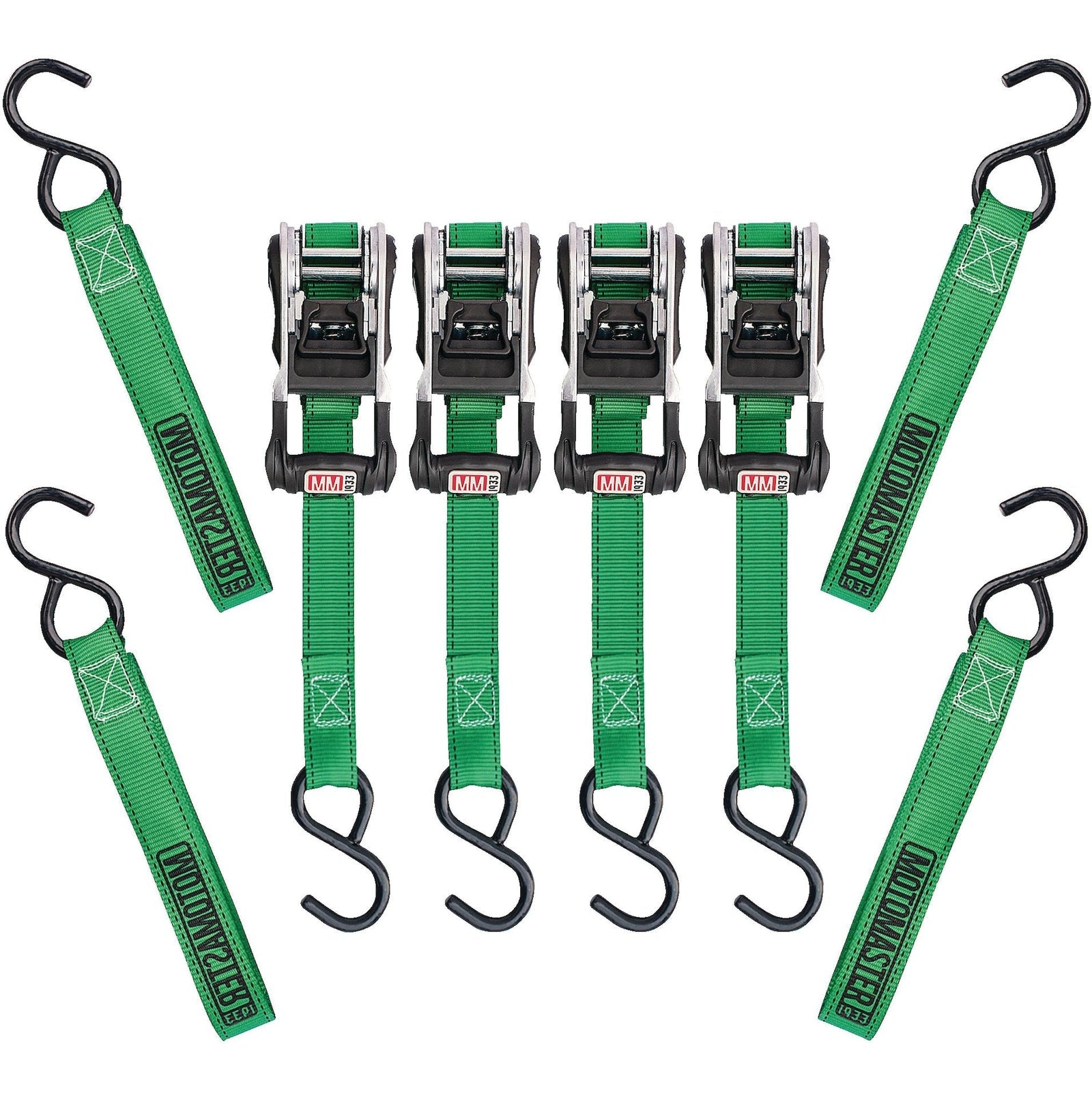 1,500-lb Ratchet Tie Down, with Padded D-Handle, 1-in x 14-ft, 4-pk, Green V3T4 - product image 2