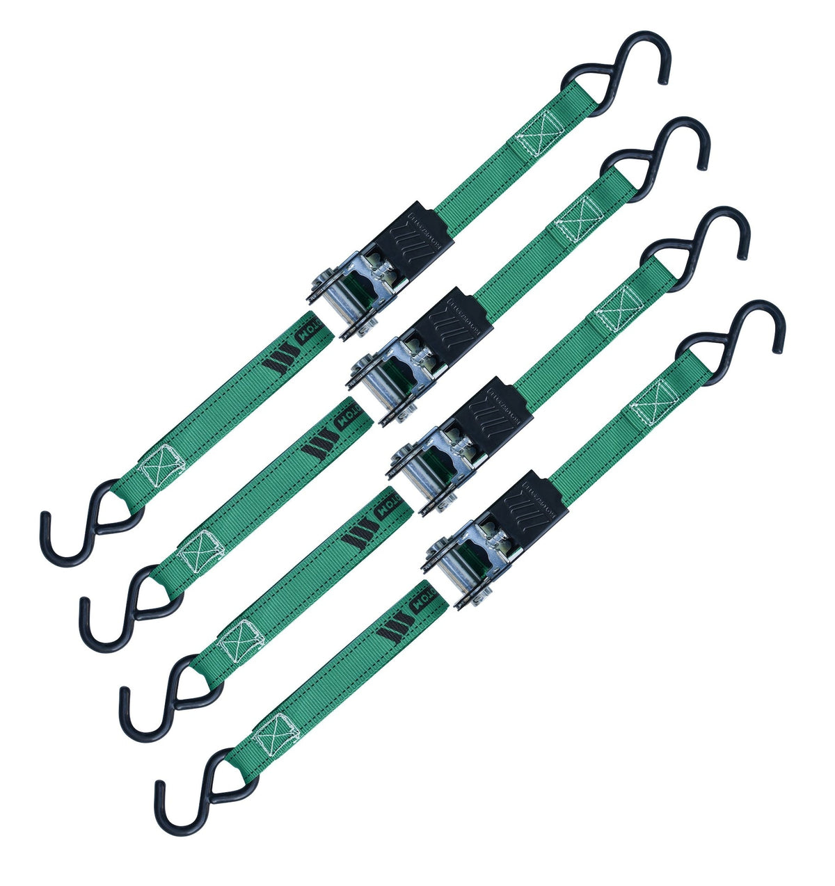 900-lb Ratchet Tie-Down Straps, Non-Padded, 1-in x 10-ft, 4-pk A5W3 - product image 4