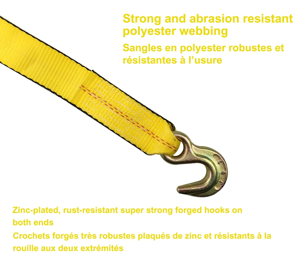 9,000-lb Tow Strap with Rust-Resistant Hooks, 2-in x 20-ft X3T5 - product image 2