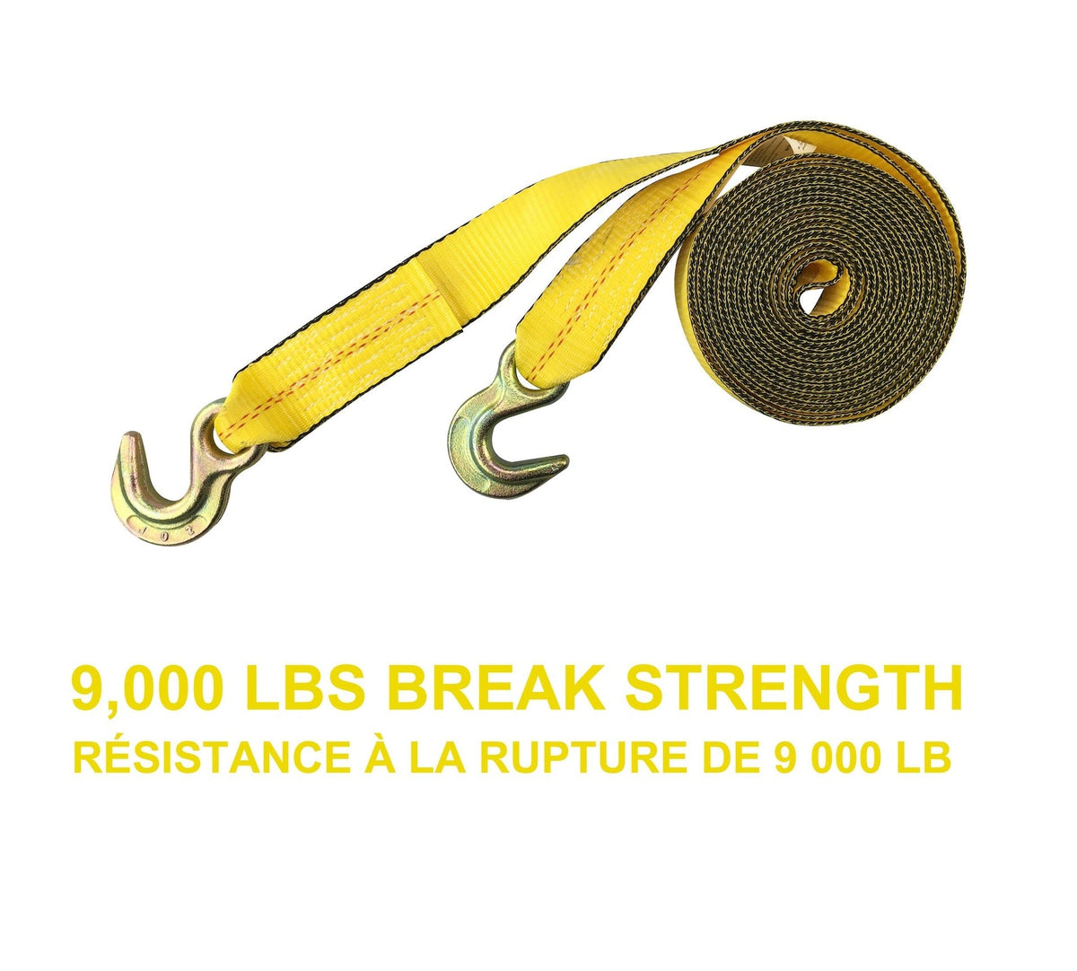 9,000-lb Tow Strap with Rust-Resistant Hooks, 2-in x 20-ft G5G9 - product image 3