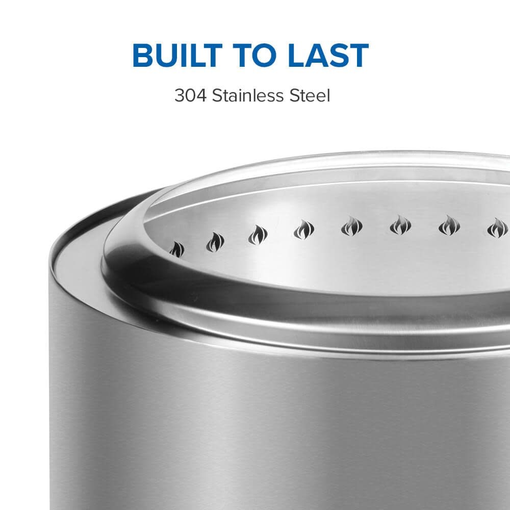 Timberwolf Outdoor Smokeless Multi-Fuel Fire Pit, Stainless Steel, 22-in Y4G5 - product image 8