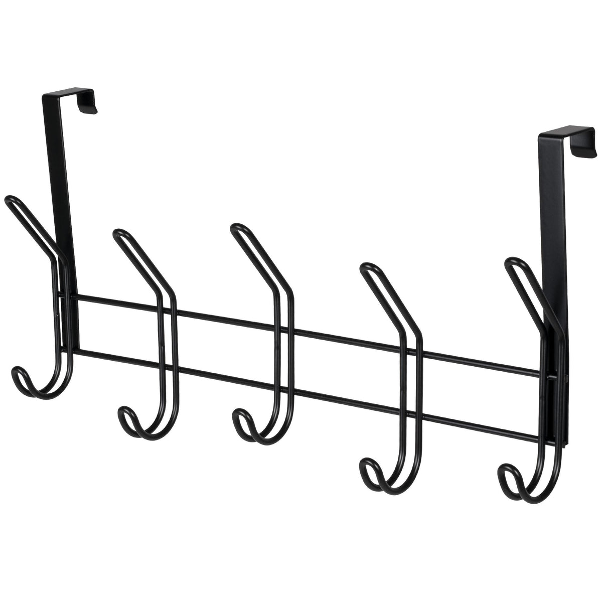 19" Over The Door Double Metal 5 Hook, Black S3Z4 - product image 1