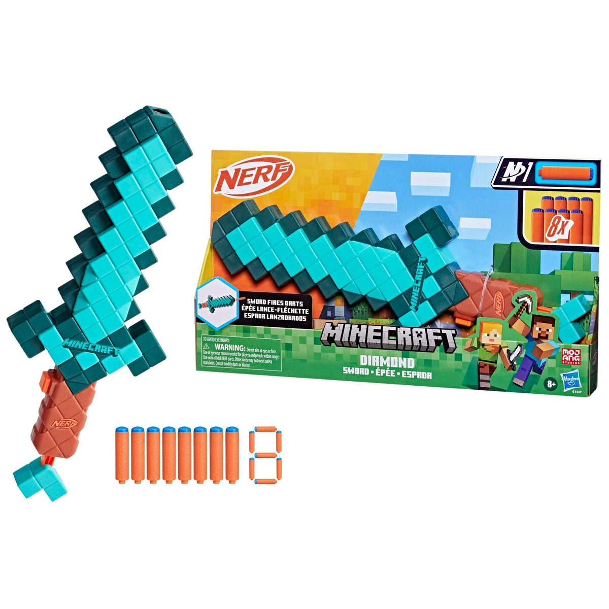 Minecraft Diamond Sword Dart Blaster with 8 N1 Darts T8P8 - product image 4