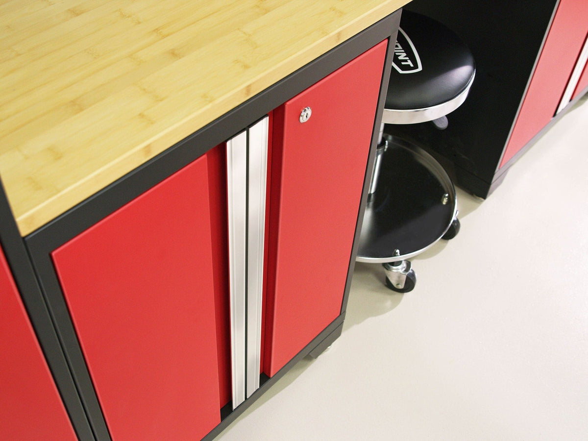Bold 3.0 Series All-in-One Lockable Steel Garage Cabinetry Set with Stainless Steel Top, Black/Red, 48-in x 18-in x 76.75-in, 5-pc Y8U6 - product image 4