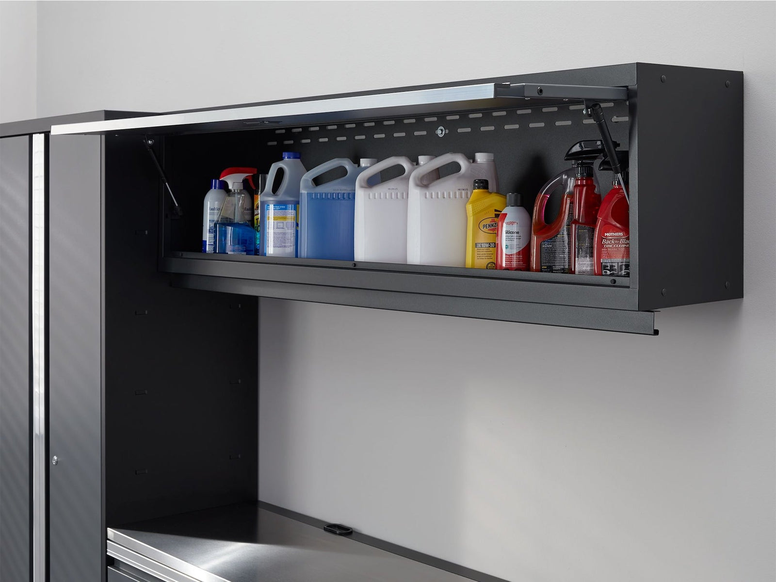 Bold 3.0 Series Lockable Steel Garage Cabinetry Set with Stainless Steel Top, Grey, 120-in x 18-in x 72-in, 5-pc Y6U8 - product image 3