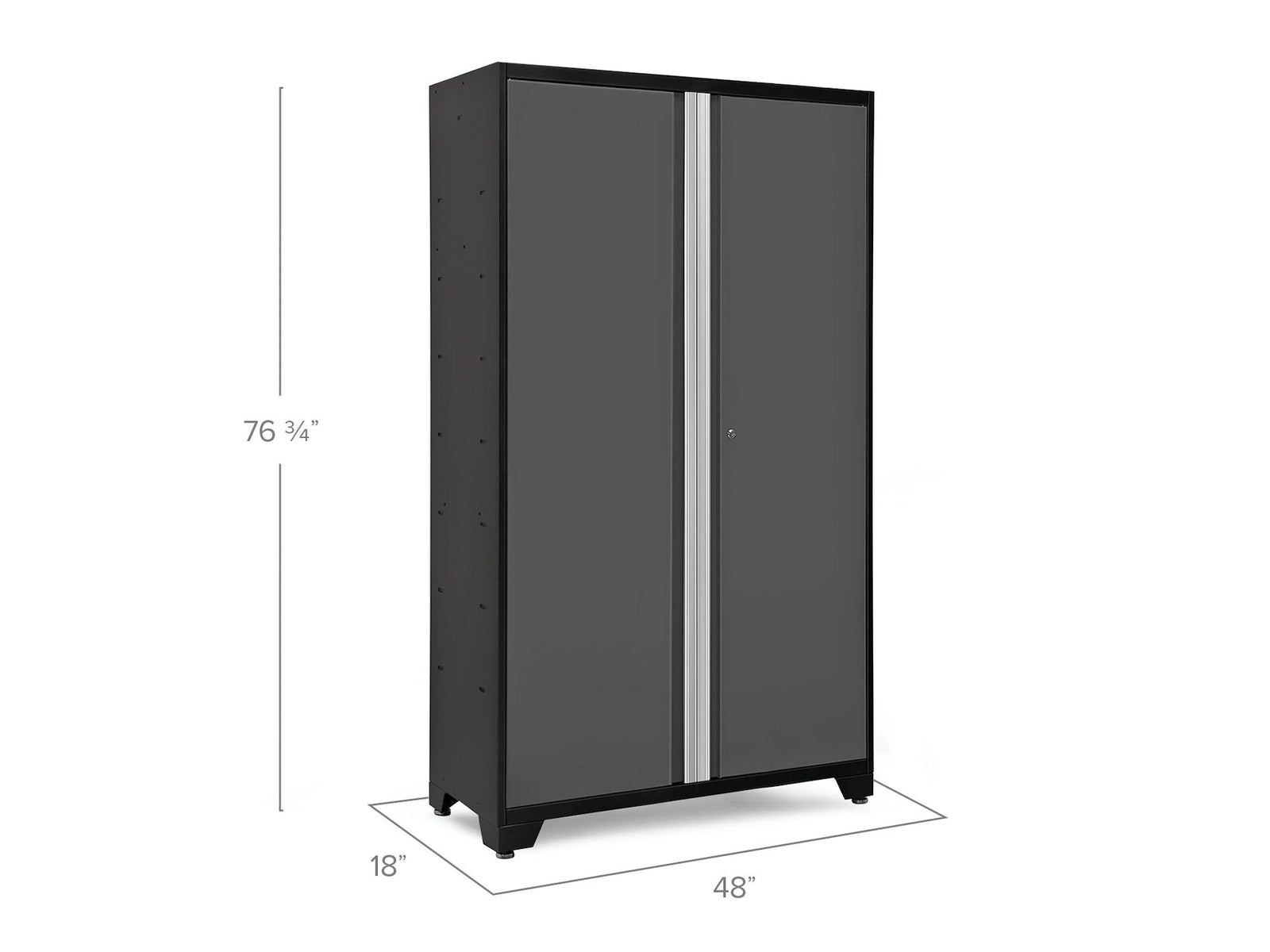Bold Series Lockable 24-Gauge Steel RTA Storage Locker with 3 Shelves, Grey/Black, 48-in I4C8 - product image 4