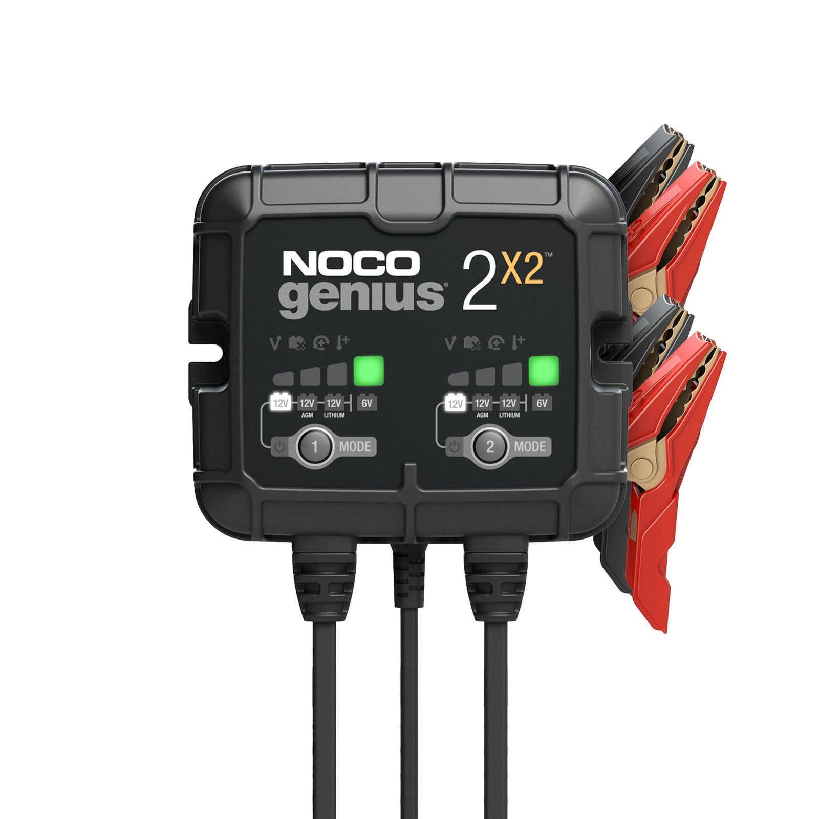 GENIUS2X2 Smart Battery Charger/Maintainer/Desulfator, 2-Bank, 4-Amp, 6V/12V N6C9 - product image 1