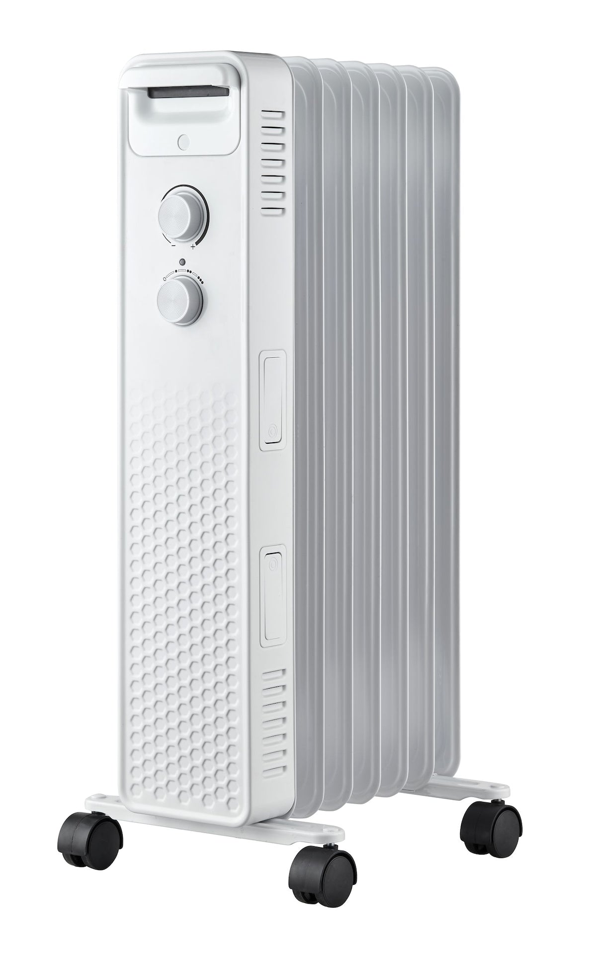3-Setting Mechanical Oil Filled Heater with Adjustable Thermostat, Castors & Handle, 1500W, White A5I7 - product image 1