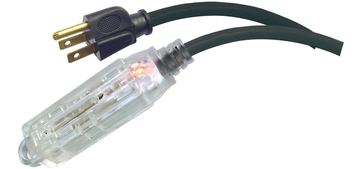 32-ft 10-in 14/3 Outdoor Extension Cord with 3 Grounded Outlets and Lighted End, Black R6E9 - product image 4