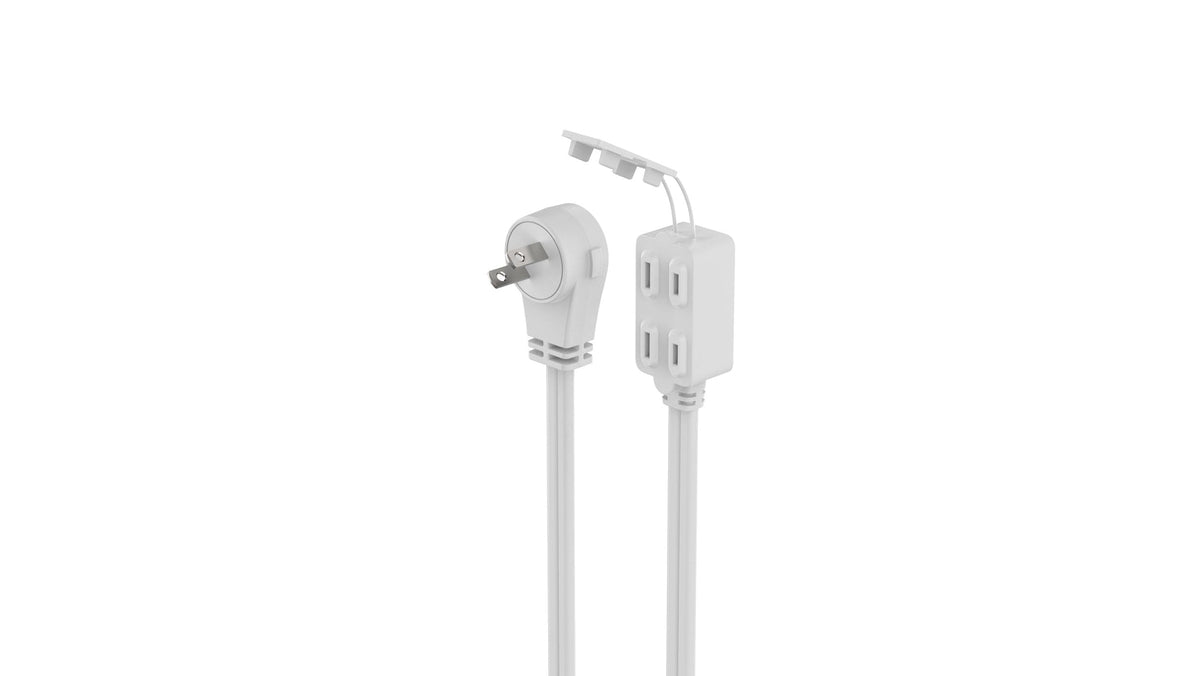 8-ft 2-in 16/2 Extension Cord, Flat plug, 3 Outlets, White S2F7 - product image 2