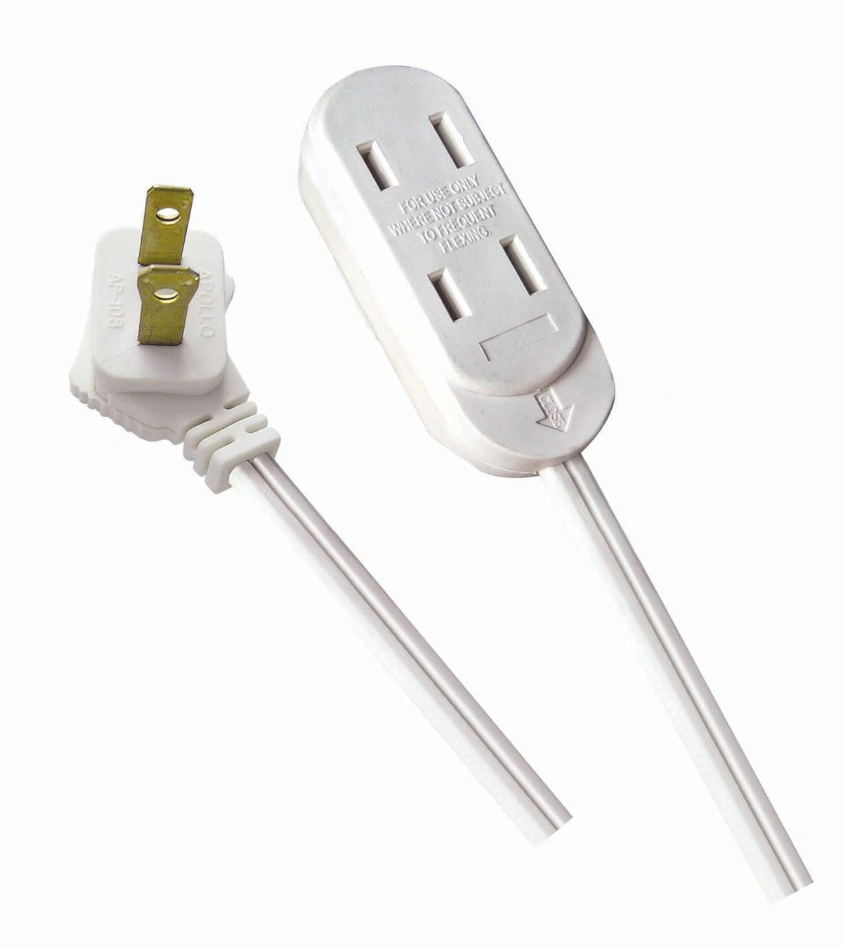 8-ft 2-in 16/2 Extension Cord, Flat plug, 3 Outlets, White S2F7 - product image 3