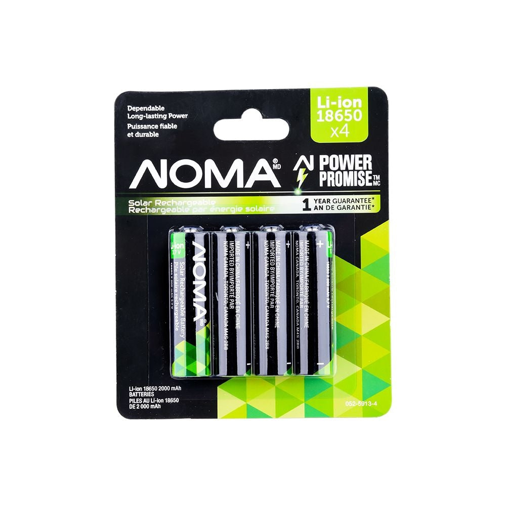 Li-ion 18650 2000mAh Rechargeable Batteries for Solar & Outdoor Lighting, 3.7V, 4-pk P0B6 - product image 2