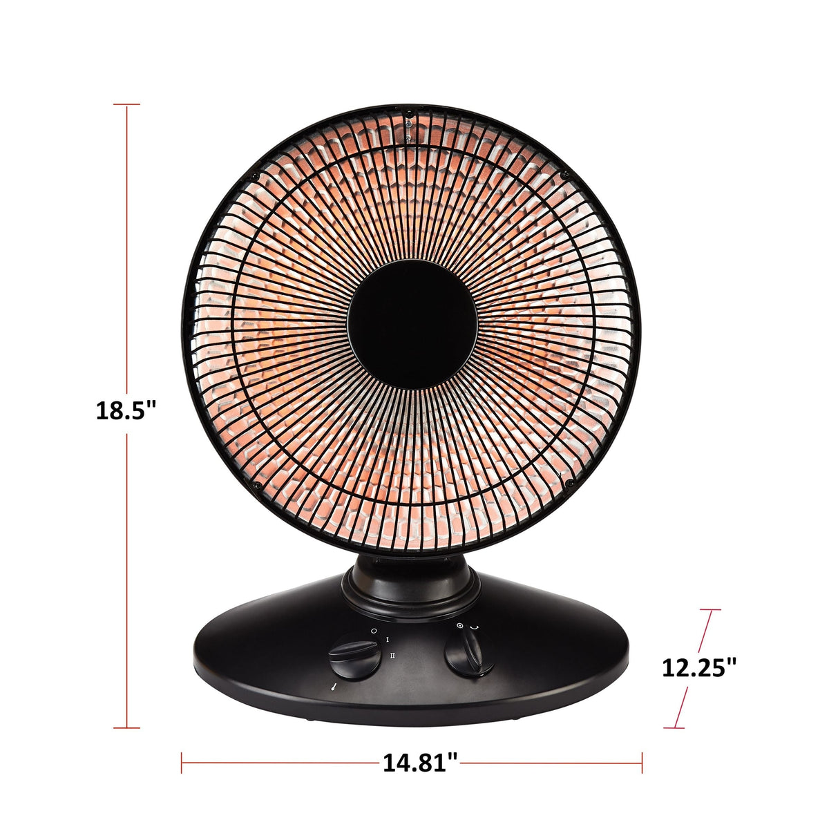 Oscillating Parabolic Dish Portable Radiant Electric Space Heater, 1000W, Black S8K3 - product image 5