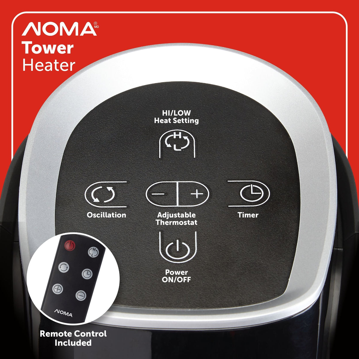 Oscillating Tower Ceramic Heater withRemote Control & Thermostat, 1500W, Black, 30-in K5X8 - product image 4