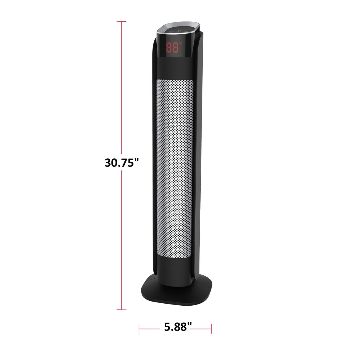 Oscillating Tower Ceramic Heater withRemote Control & Thermostat, 1500W, Black, 30-in K5X8 - product image 7