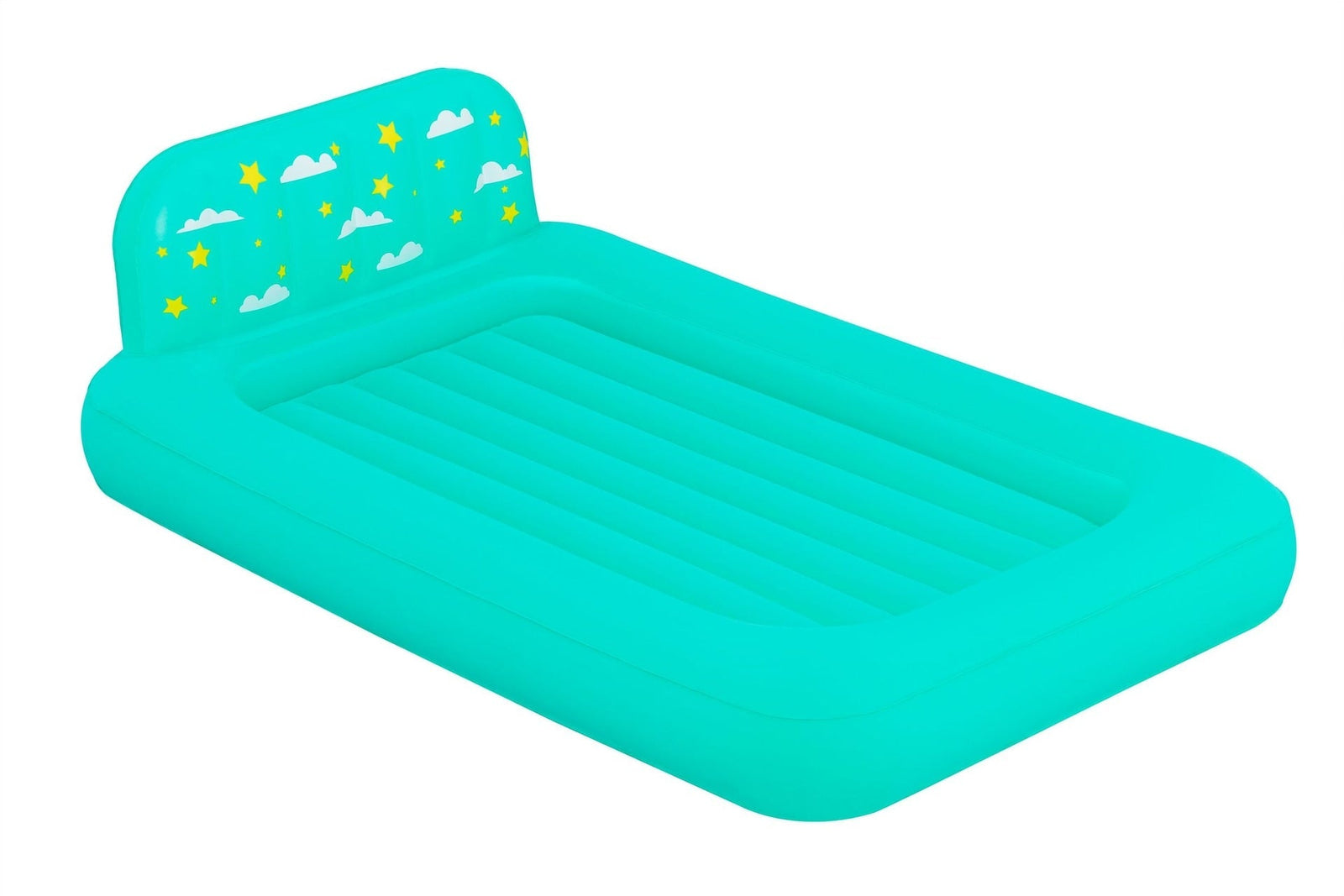 Kids' Single-High Airbed/Air Mattress with Headboard, Blue V3P3 - product image 1