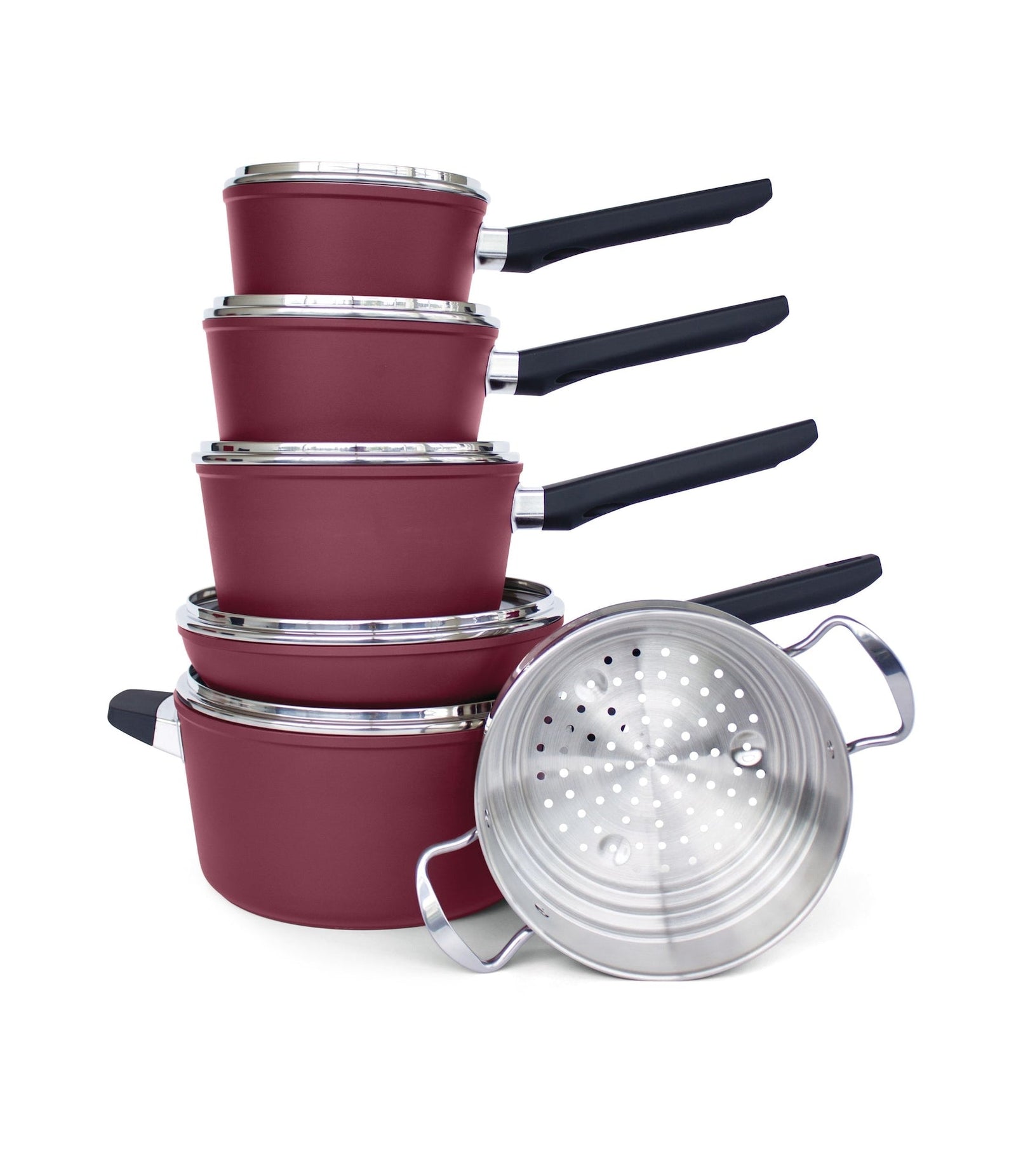 Classic Cookware Set, Non-Stick, Maroon, 11-pc A6M2 - product image 2