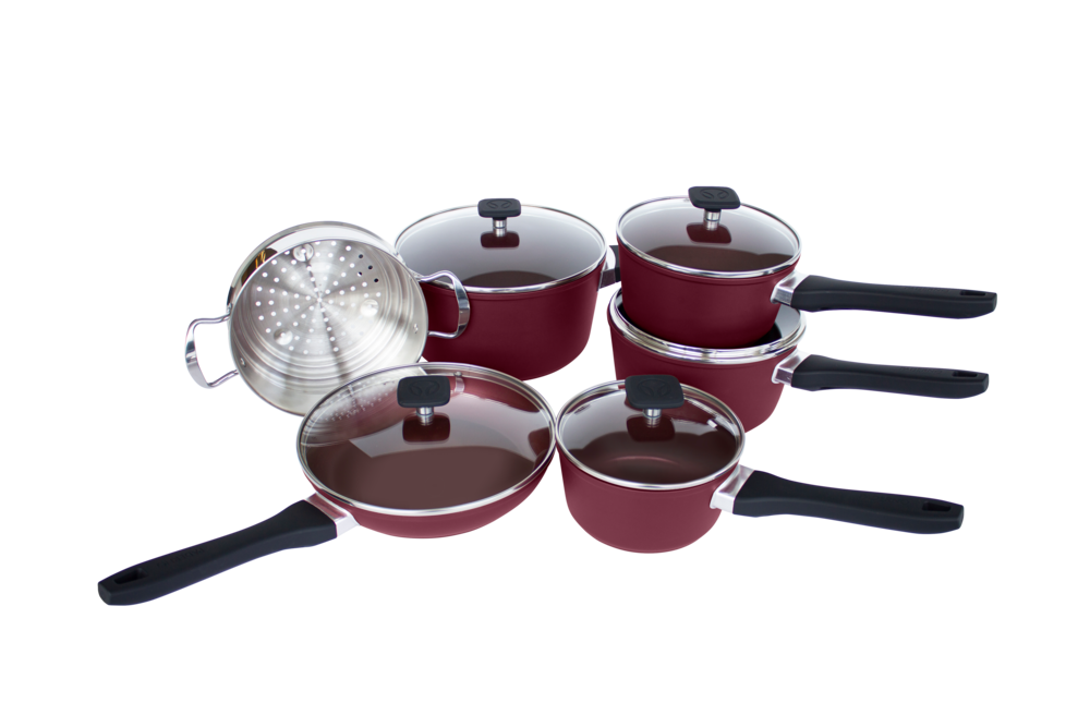 Classic Cookware Set, Non-Stick, Maroon, 11-pc A6M2 - product image 3