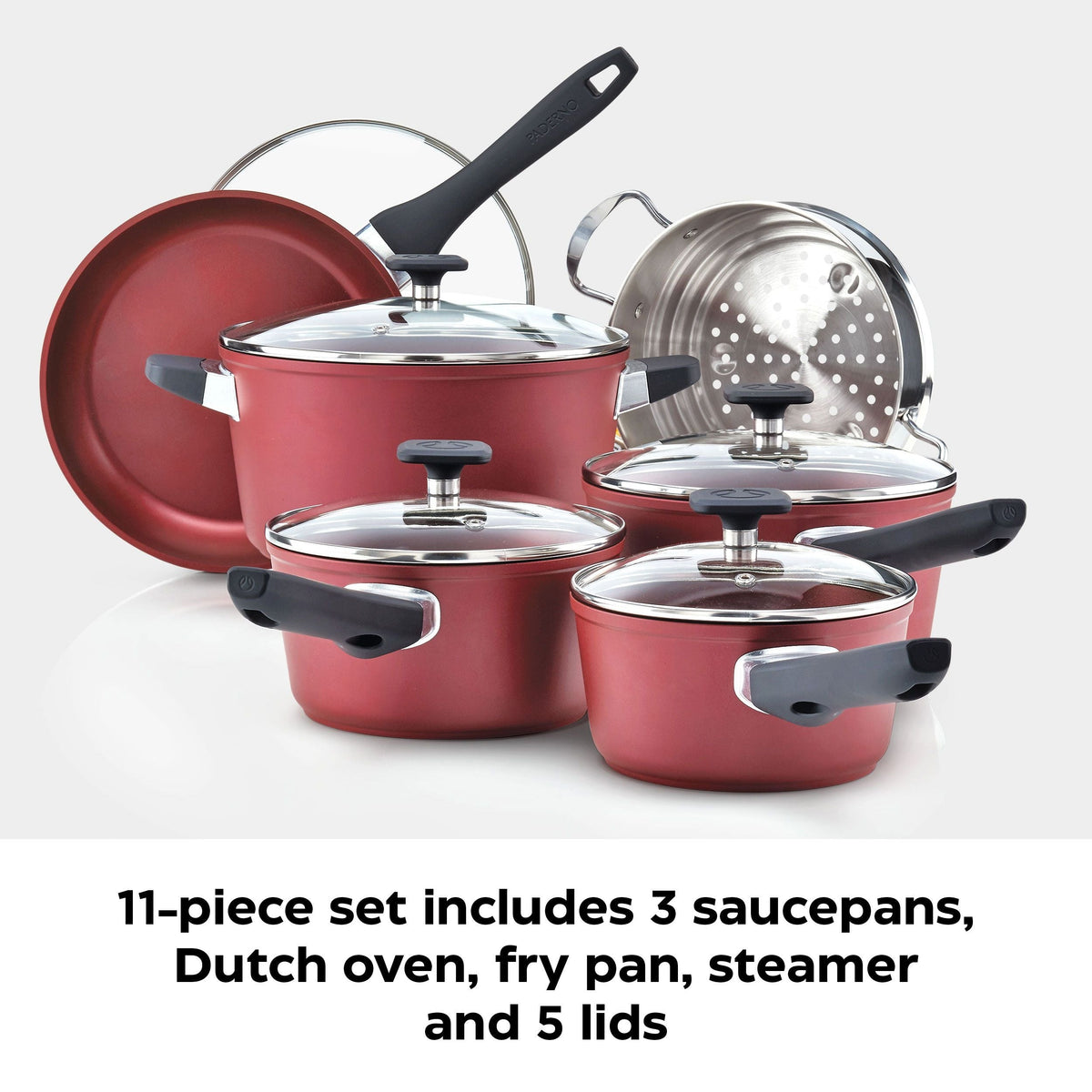 Classic Cookware Set, Non-Stick, Maroon, 11-pc A6M2 - product image 6