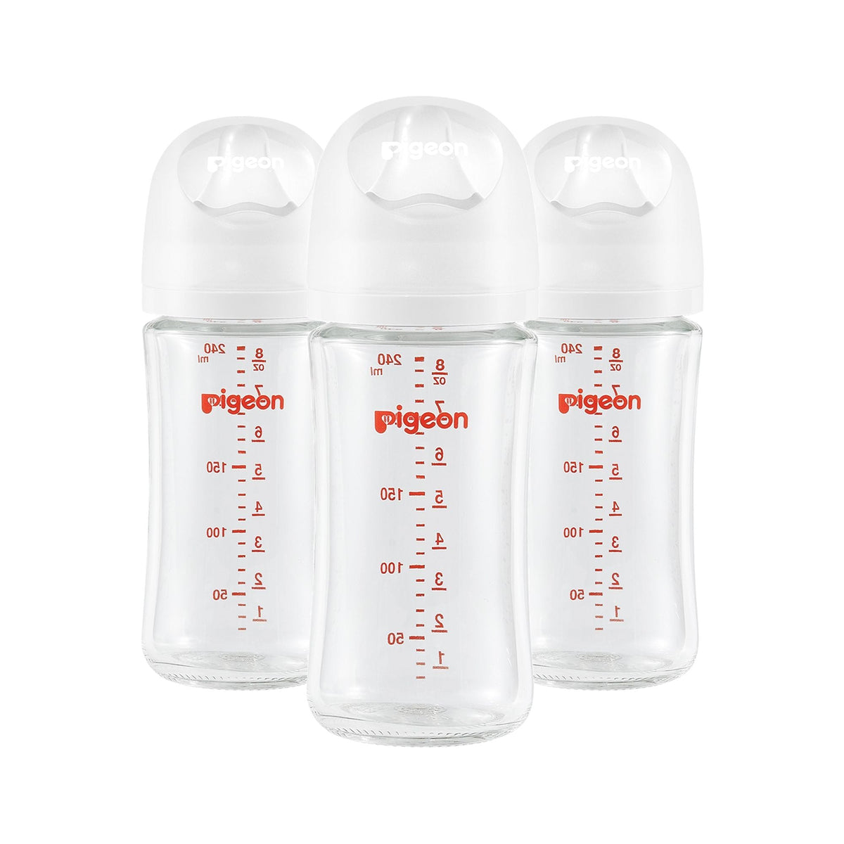 Glass Bottle with Silicone Nipple (M), 8-oz, 3 Months+, 3-pk T1W4 - product image 1