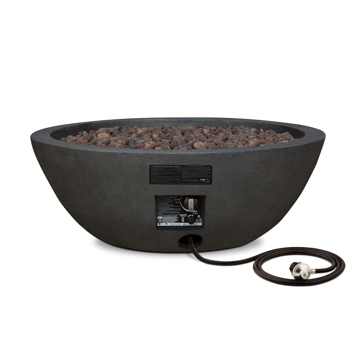 Round Concrete Gas Fire Pit in Shale, 36-in B5D3 - product image 3