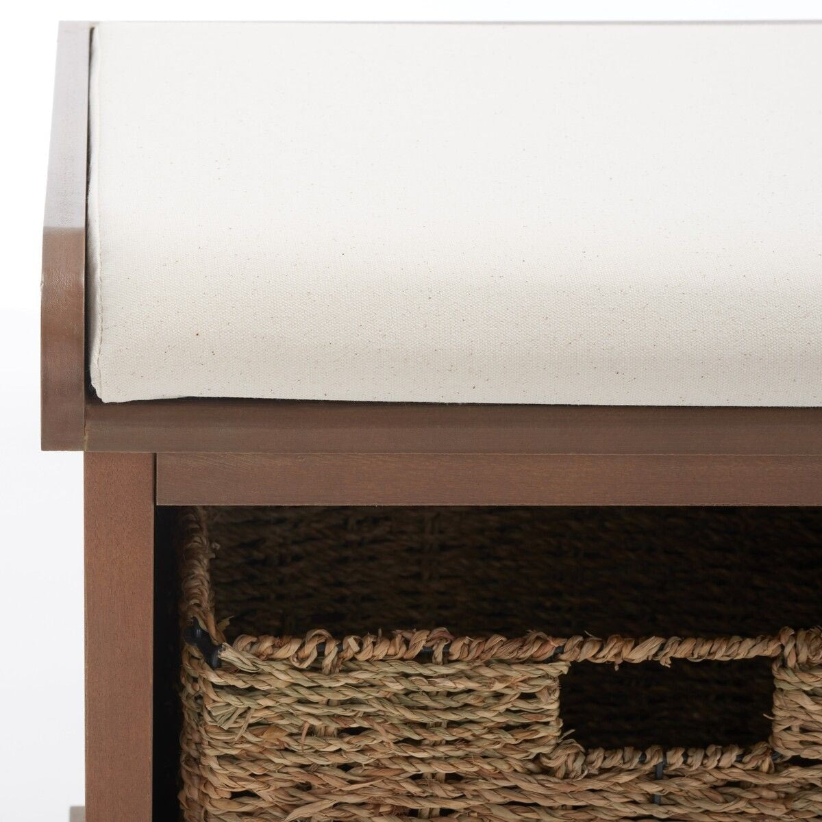 Lonan Wicker Storage Bench, Grey Wash/White, 16.1-in x 47-in x 19.9-in K0R1 - product image 4
