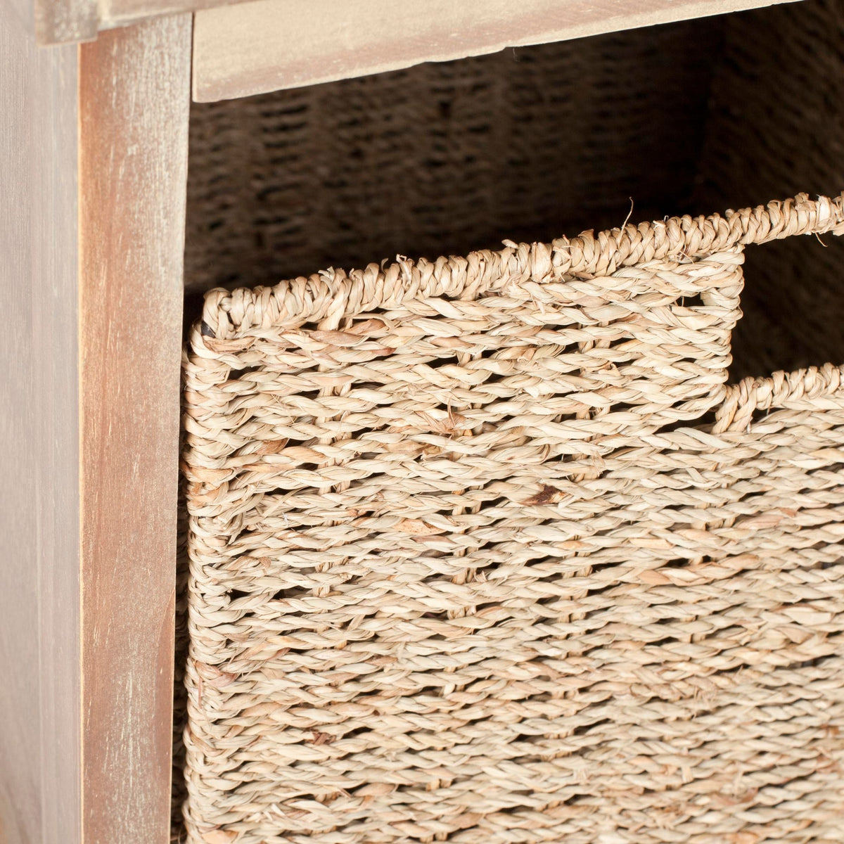 Lonan Wicker Storage Bench, Grey Wash/White, 16.1-in x 47-in x 19.9-in K0R1 - product image 5