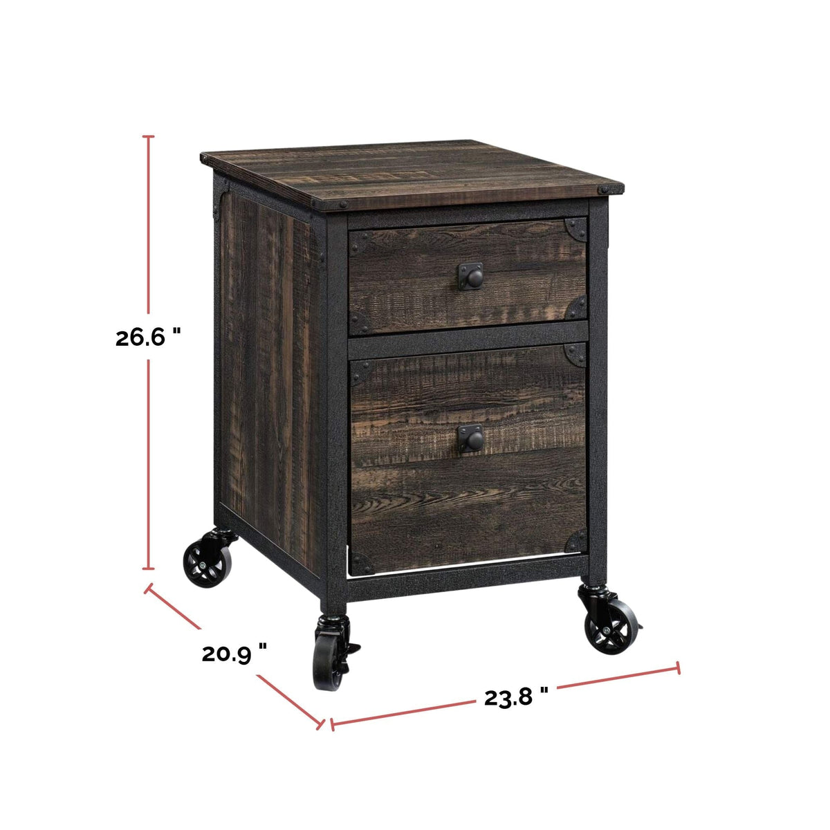Steel Pedestal River File Cabinet with Drawers, Carbon Oak R8X6 - product image 4