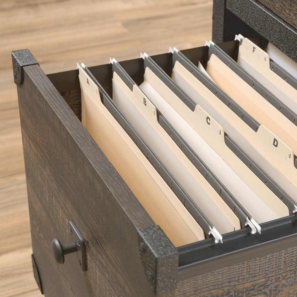 Steel Pedestal River File Cabinet with Drawers, Carbon Oak R8X6 - product image 5
