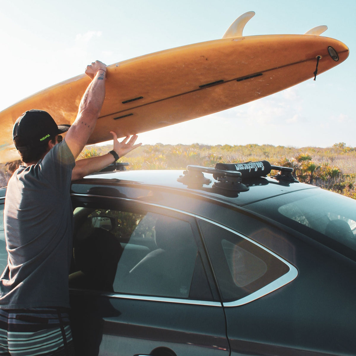 Roof-Mounted Surf & Paddle Board Rack, Black J8J1 - product image 2