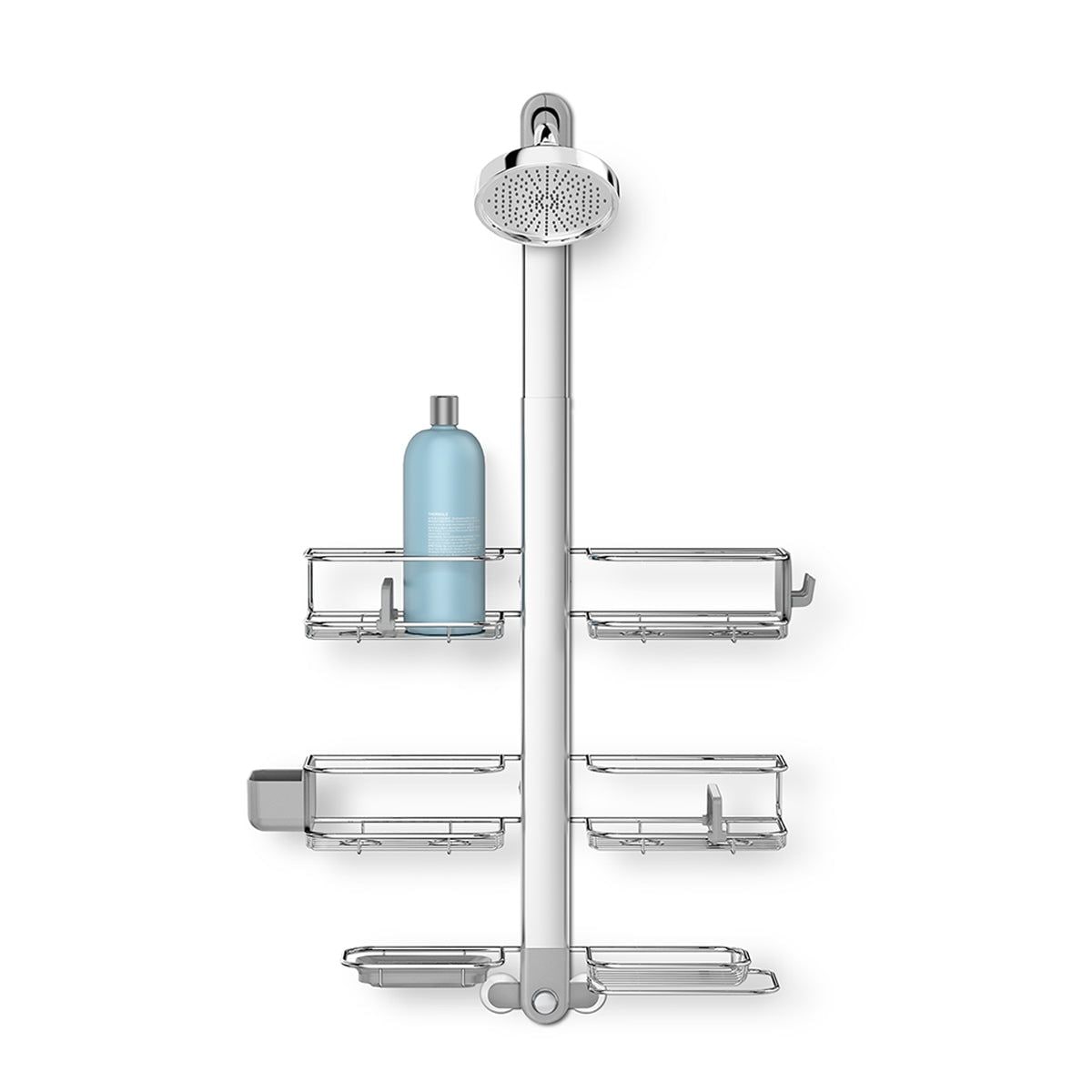 XL Rust-Resistant Adjustable Shelves Shower Caddy, Silver W1A9 - product image 1