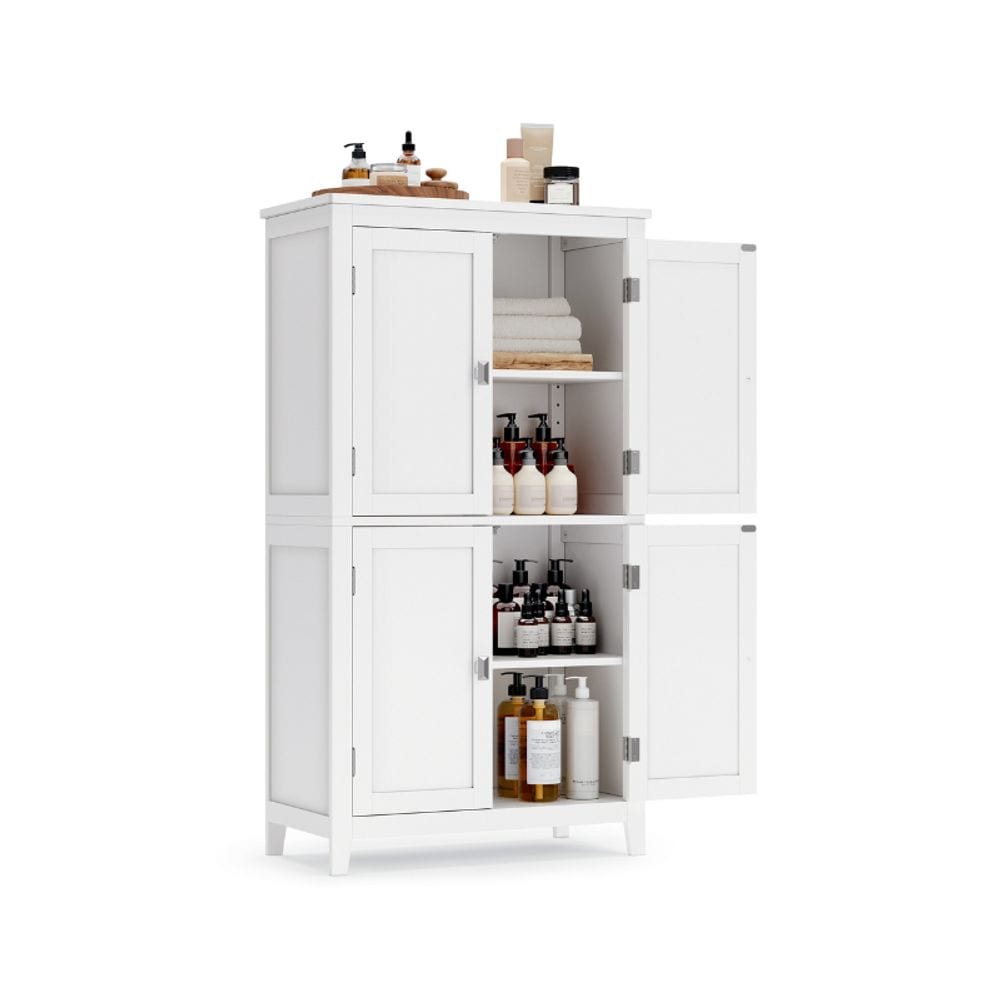 Home 4-Door White Storage Cabinet with Adjustable Shelves D7K3 - product image 1