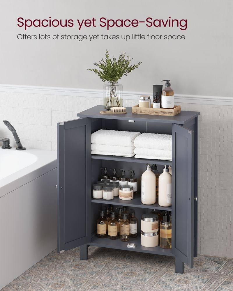 Home Dove Grey Floor Cabinet with 2 Adjustable Shelves O2P3 - product image 2