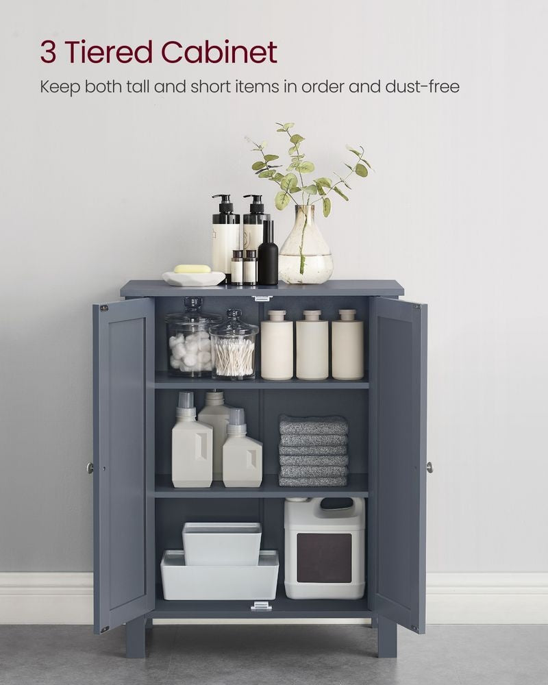 Home Dove Grey Floor Cabinet with 2 Adjustable Shelves O2P3 - product image 4