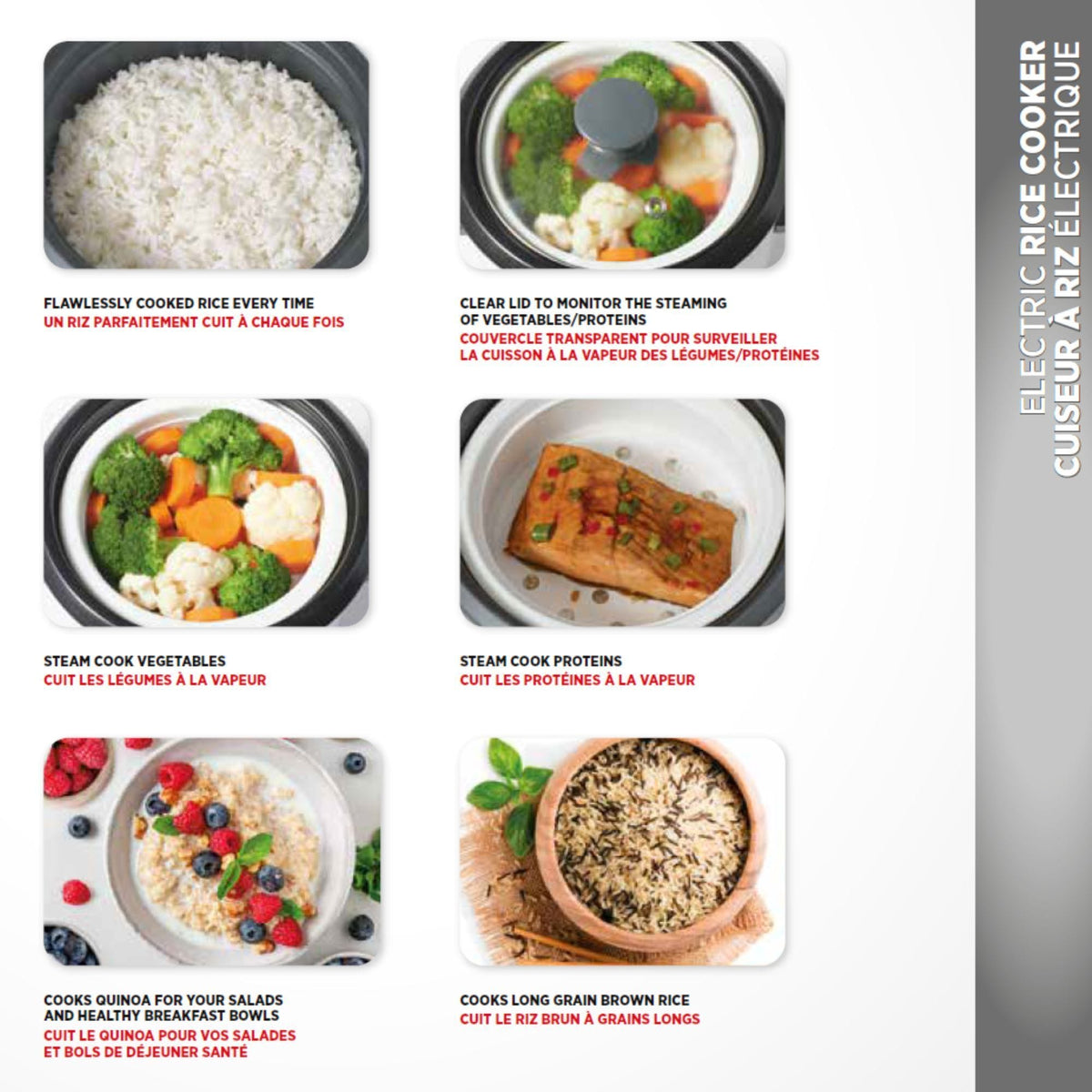 300W 6-Cup White Rice Cooker with Steam Basket O4Q9 - product image 7