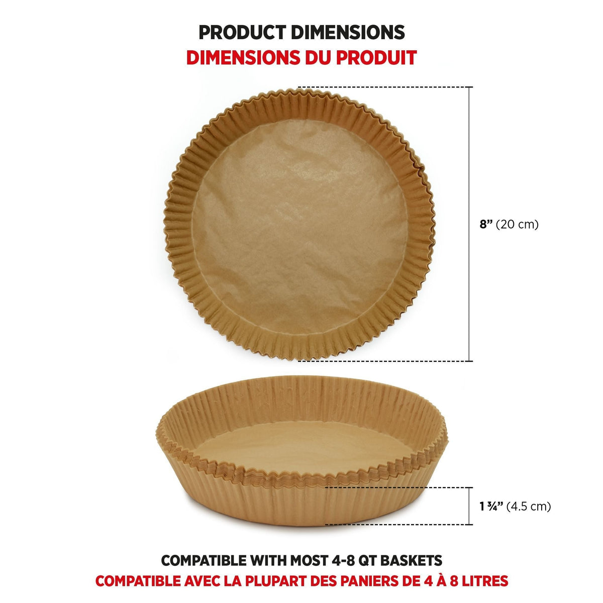 Round Non-Stick Parchment Paper Air Fryer Liner, 50-pk V4H0 - product image 6