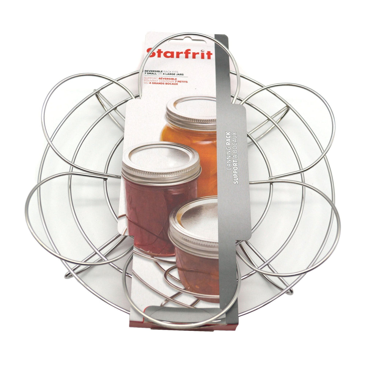 Stainless Steel Reversible Canning Rack, Holds 7 x 500 mL or 4 x 1-L Glass Mason Jars A3D2 - product image 1