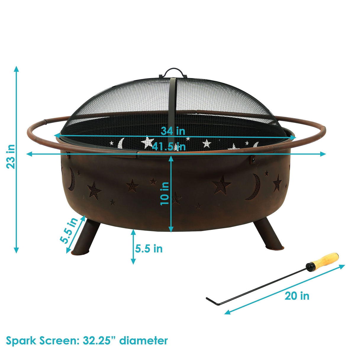 Décor Steel Cosmic Fire Pit, Extra-Large, 42-in B6T8 - product image 5