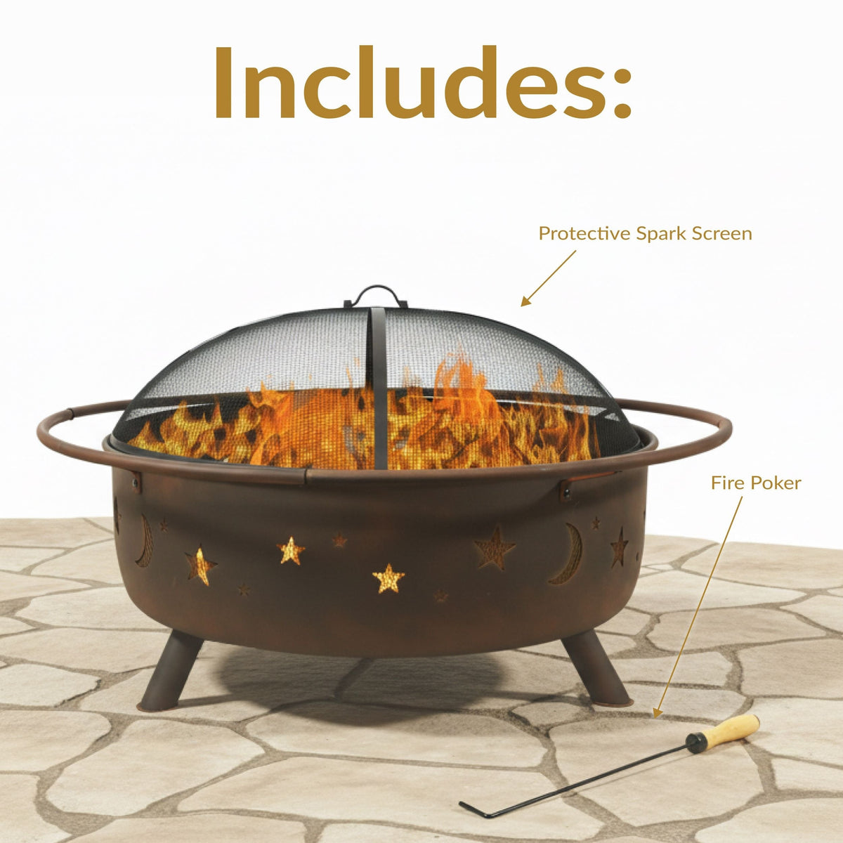 Décor Steel Cosmic Fire Pit, Extra-Large, 42-in B6T8 - product image 8