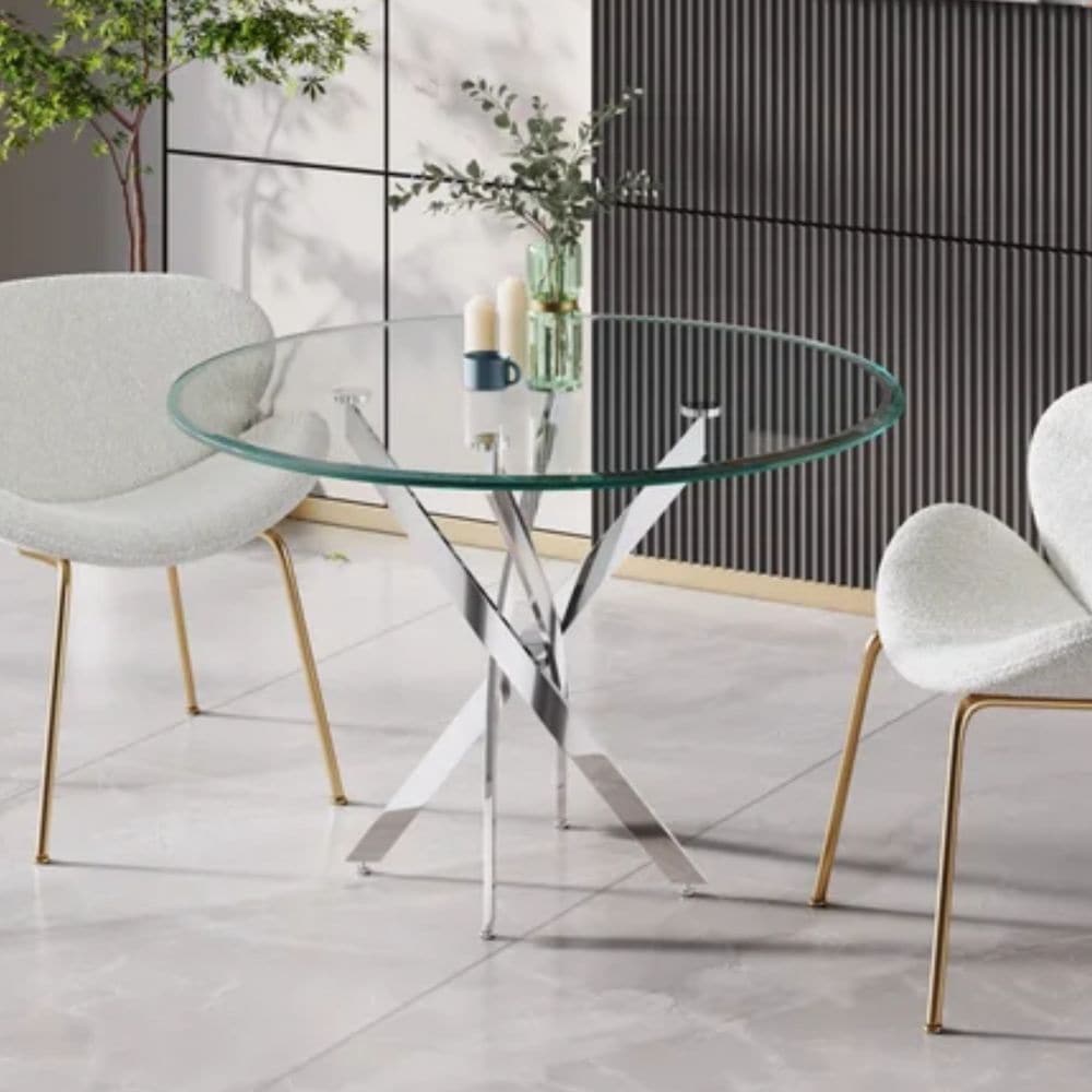 Me Home Star Glass Round Dining Table J5H1 - product image 6