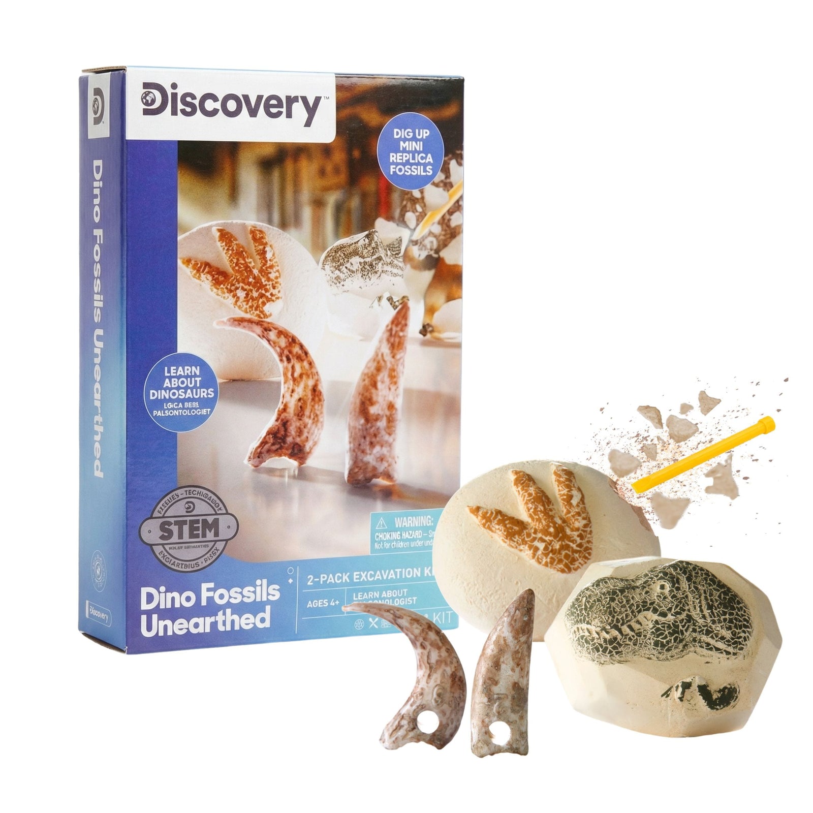 Toy Excavation Kit Mini Unearthed Dino Fossils 2pc T2B2 - product image 1