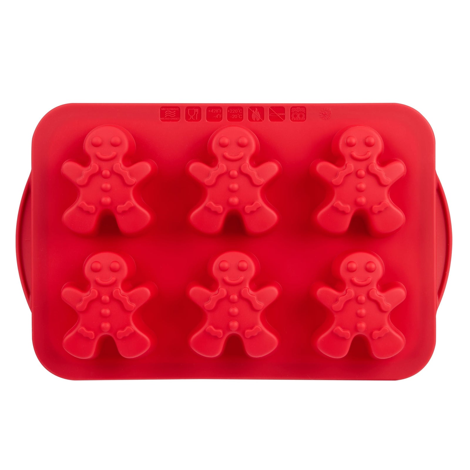 Dishwasher Safe Red Silicone Gingerbread Pan, 6-pk E3V6 - product image 1