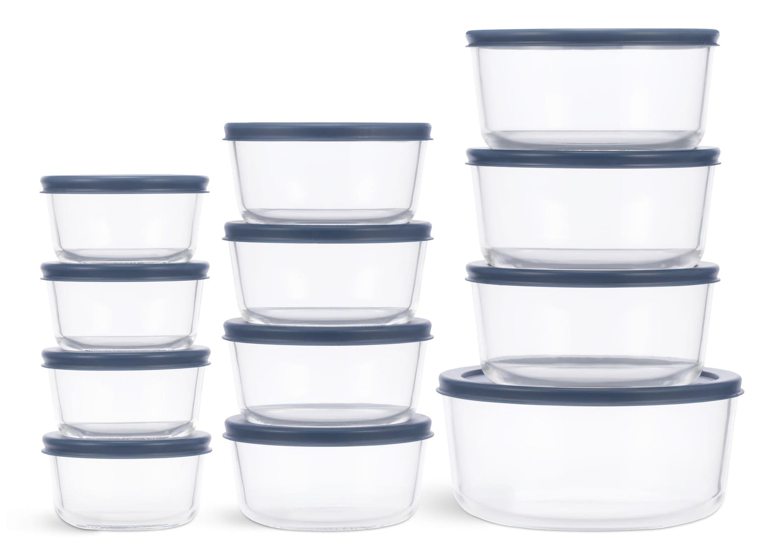 Round Glass Food Storage Container Set with Lids, 24-pc Z2X6 - product image 1